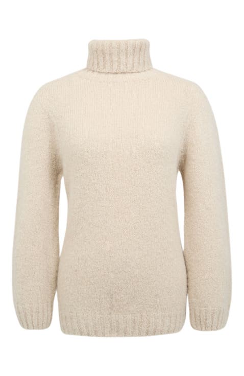 Alpaca Cott Slch Turtleneck Sweater