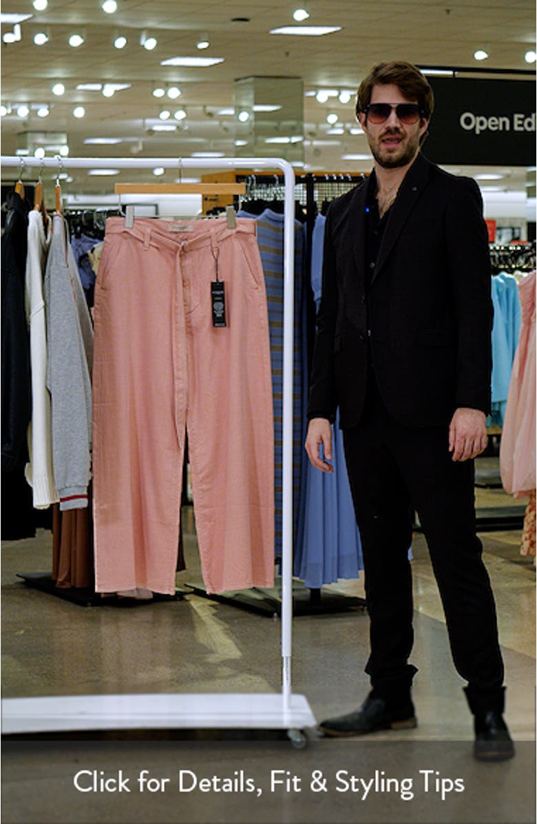 Stride Belted High Waist Ankle Wide Leg Jeans, sales video thumbnail