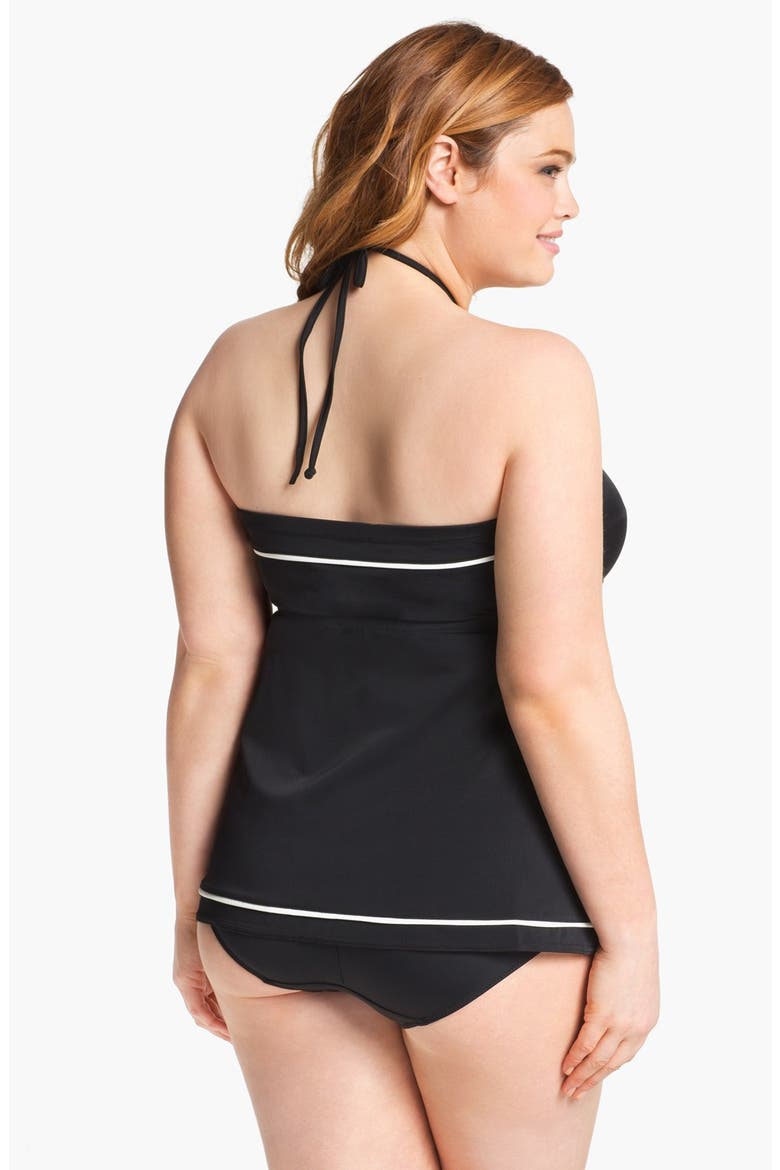 'Isis' Bandeau Layering Tankini Top, Alternate, color, BLACK