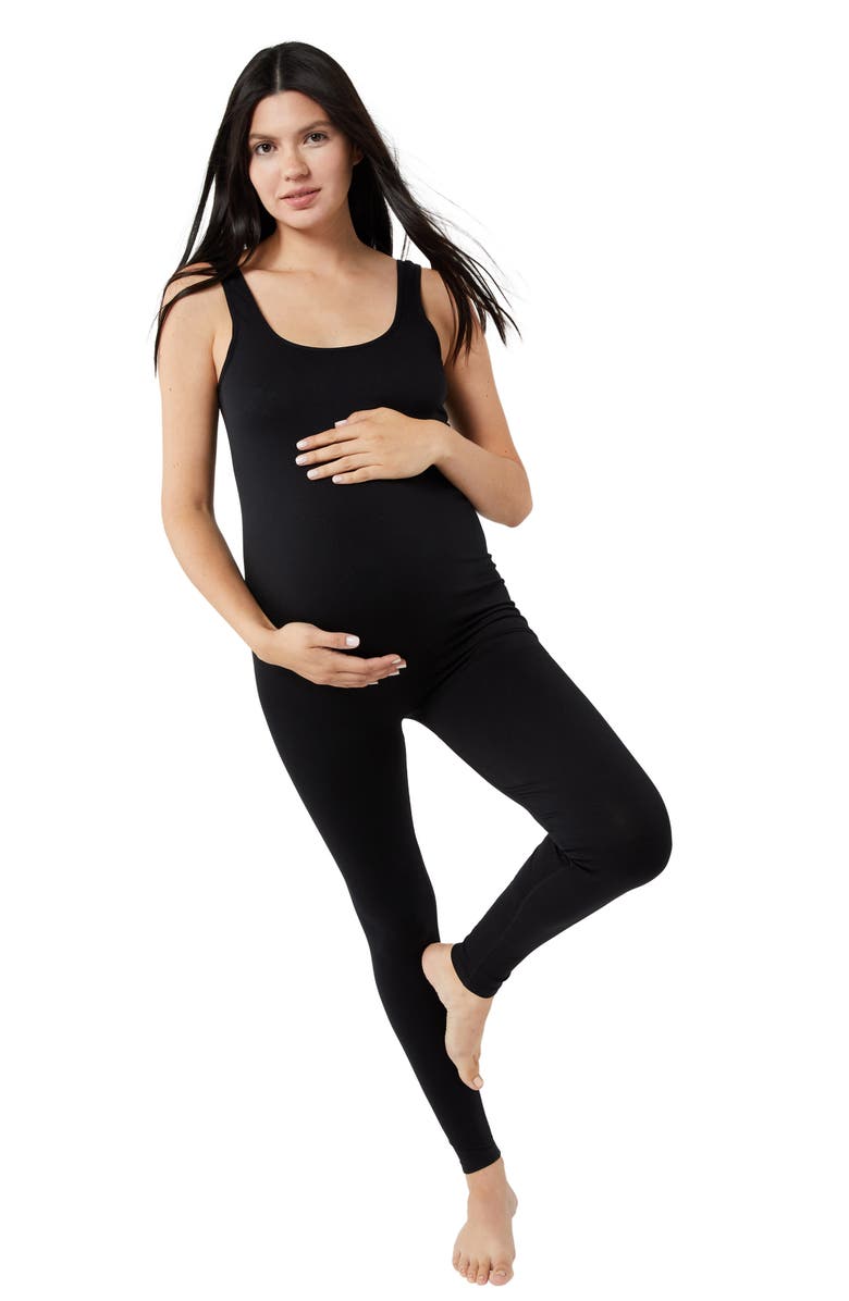 A PEA IN THE POD Seamless Maternity Bodysuit, Alternate, color, Black