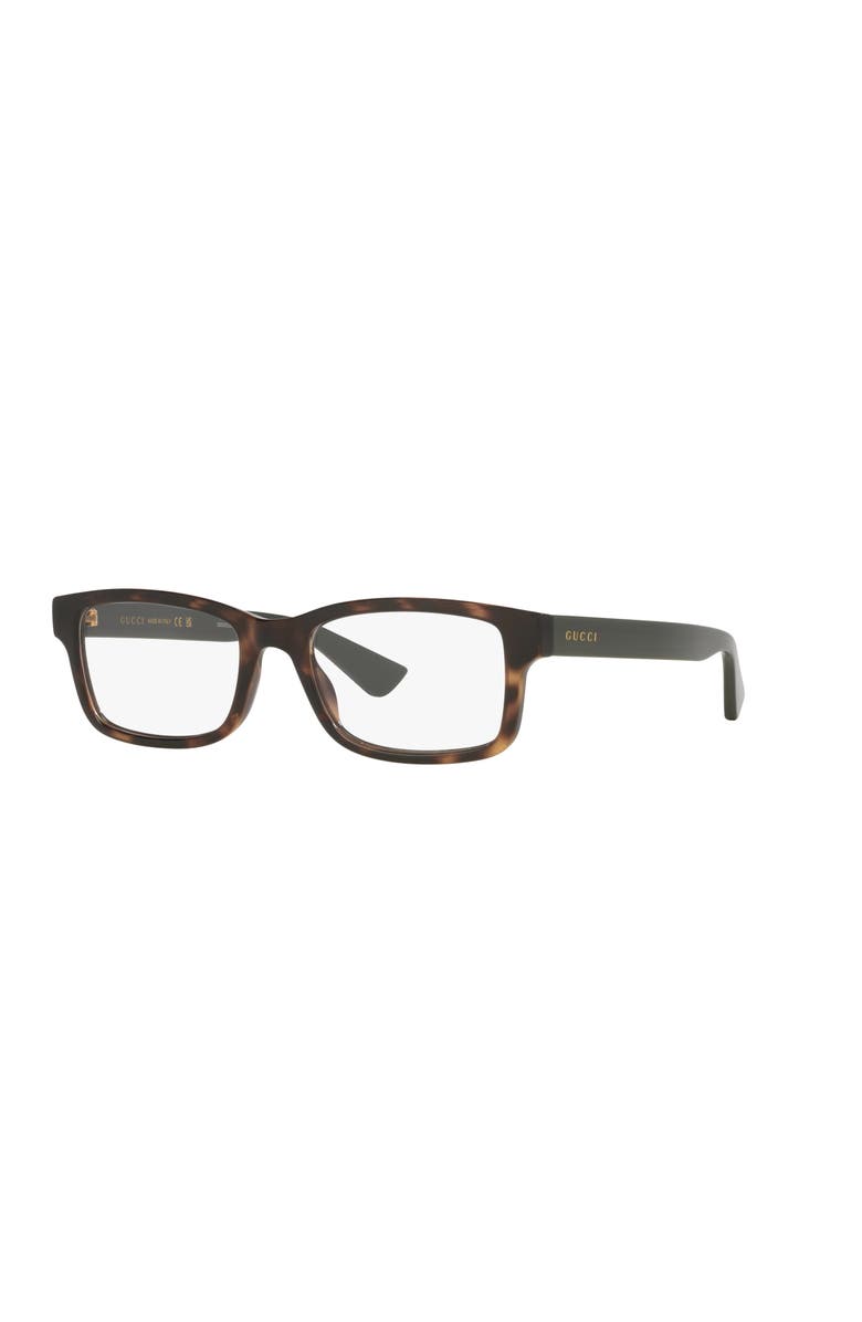 Gucci 54mm Rectangle optical glasses, Main, color, Tortoise