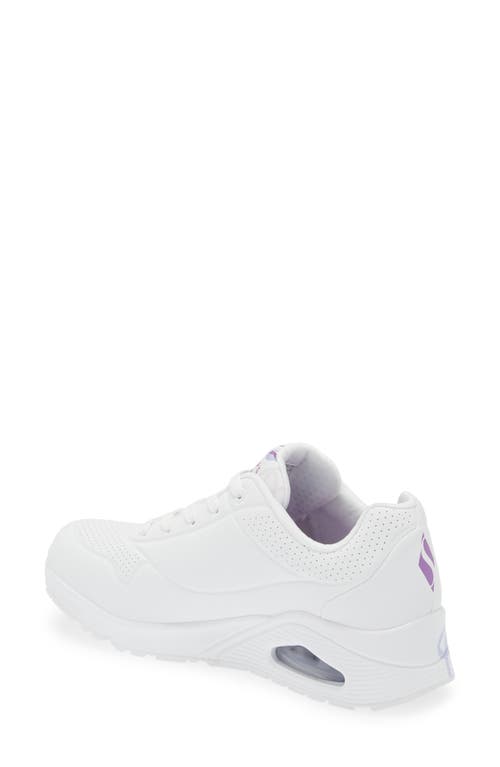 Skechers X James Goldcrown Uno Spread The Love Sneaker In White/purple