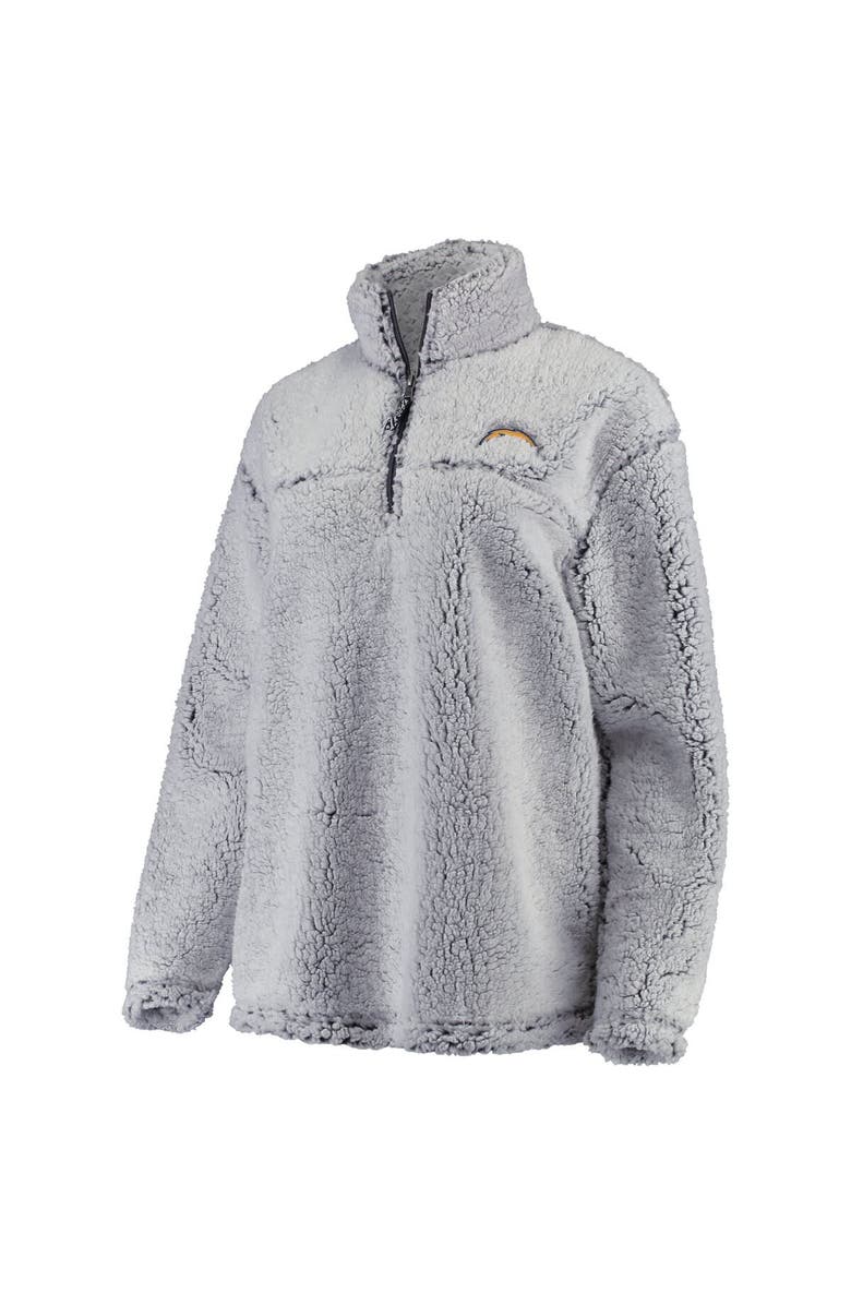 G-III 4HER BY CARL BANKS Women's G-III 4Her by Carl Banks Gray Los Angeles Chargers Sherpa Quarter-Zip Pullover Jacket, Alternate, color, 