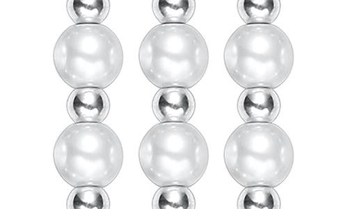 The Posh Tech Eve Beaded Faux Pearl Apple Watch® Watchband In Silver