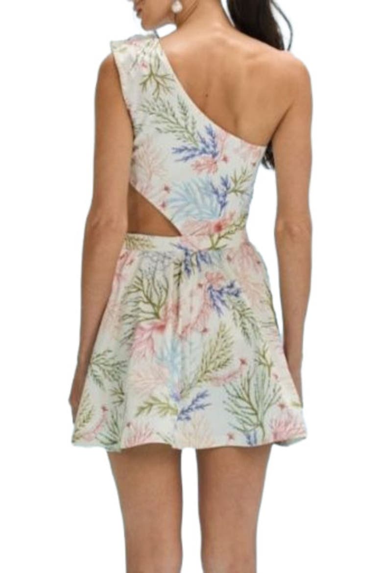 Seaweed One Shoulder Mini Dress, Alternate, color, OFF WHITE