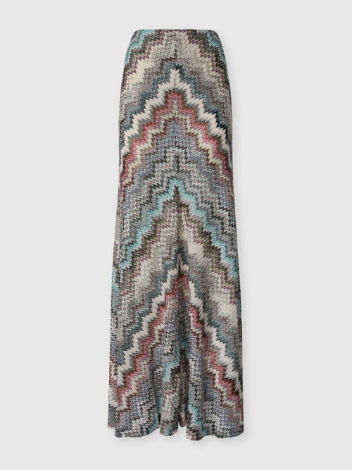 Missoni Flared Long Skirt In Viscose With Zigzag Pattern In Multi