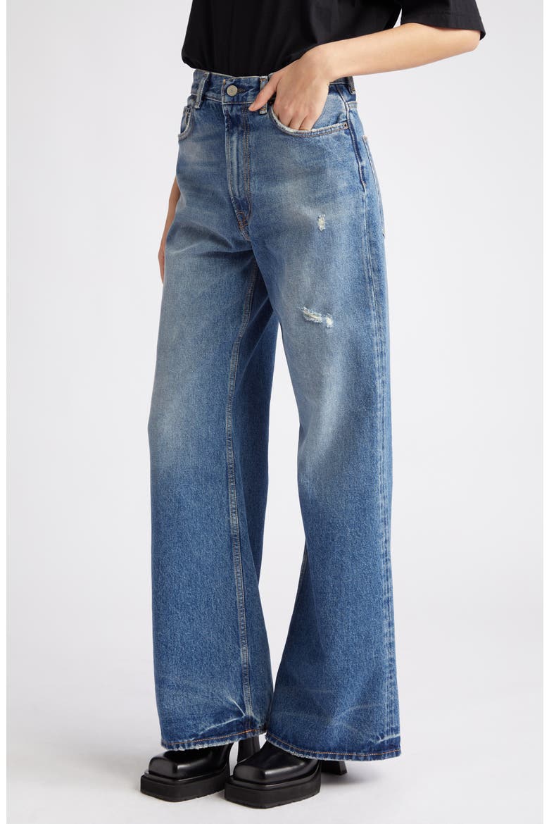 2022 Organic Cotton Denim Wide Leg Jeans, Alternate, color, MID BLUE