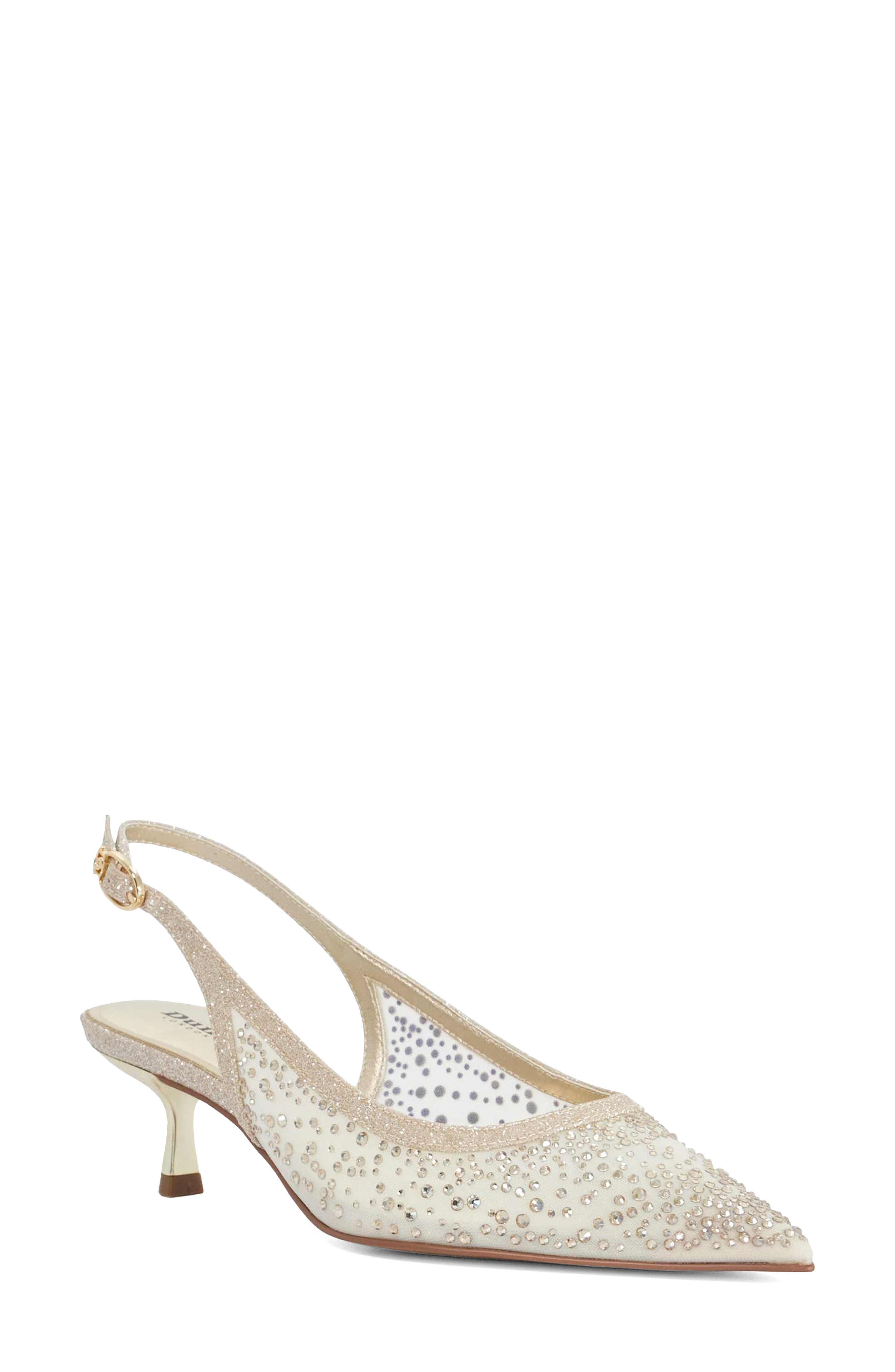 Dune London Cirelle Pointed Toe Slingback Sandal In White