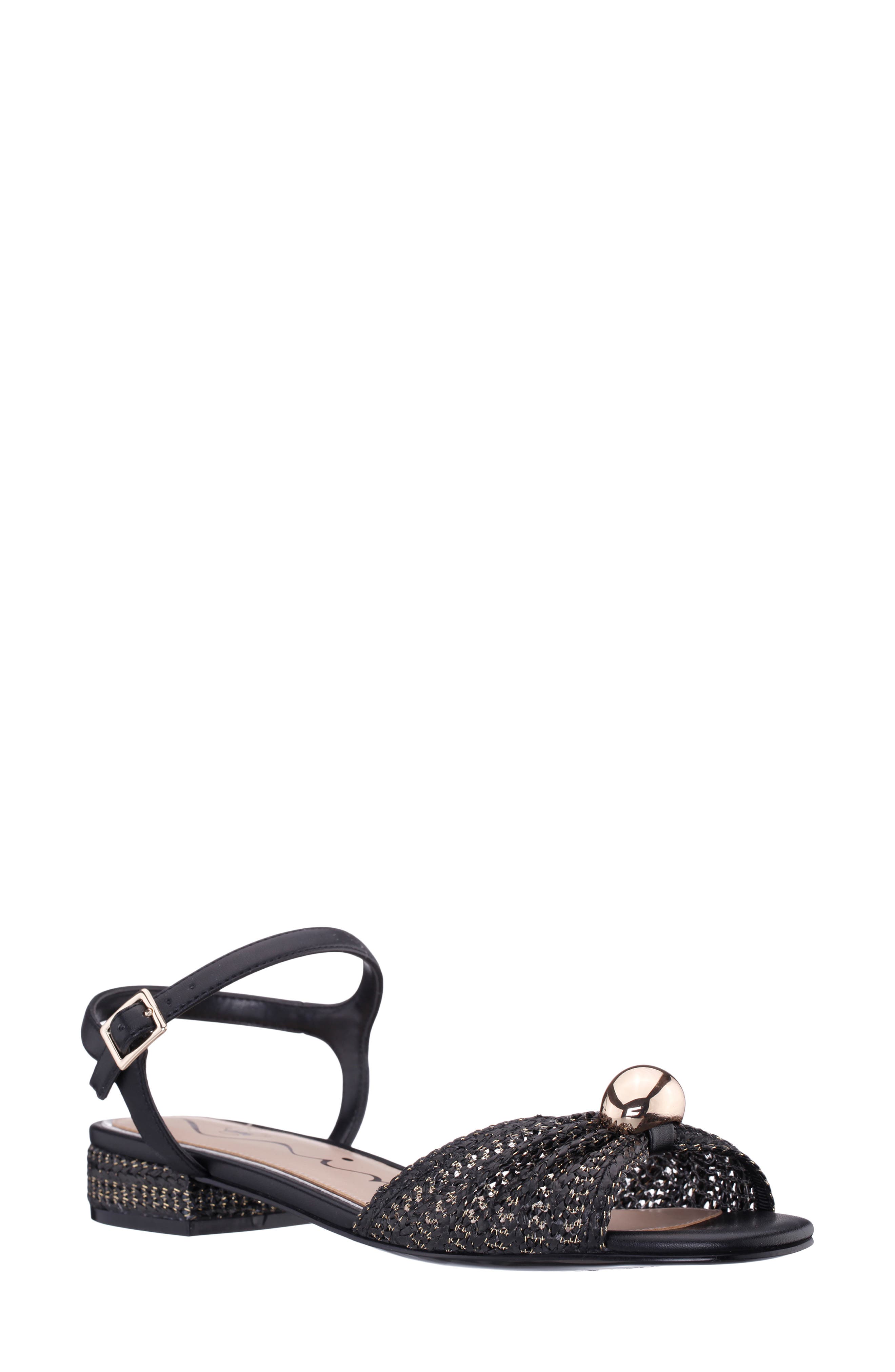 Nina Slater Ankle Strap Sandal, Main, color, Black