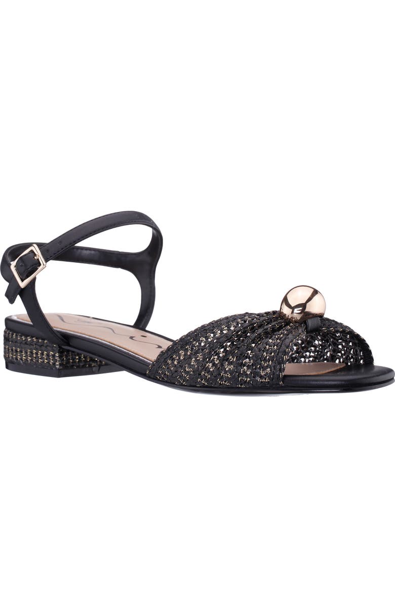 Nina Slater Ankle Strap Sandal, Main, color, Black