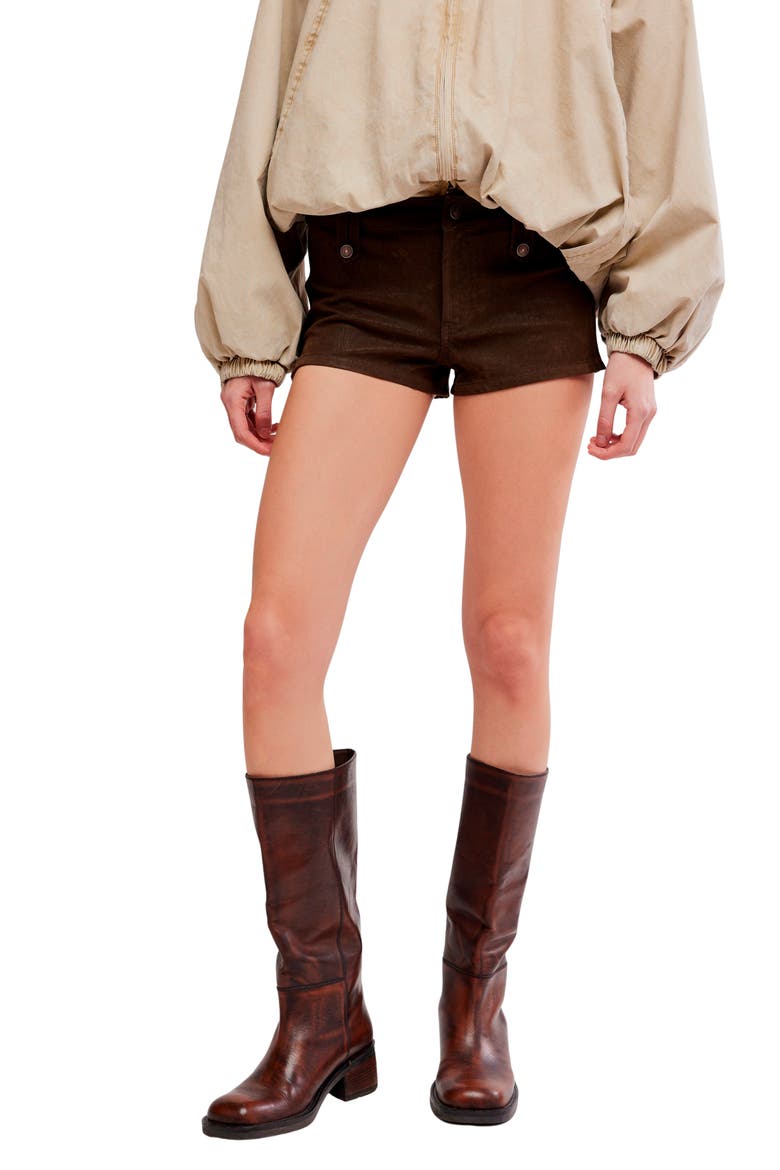 Vagabond Faux Leather Shorts, Main, color, CHOCOLATE TORE