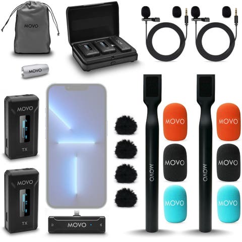 WMX-2-L-Duo Dual Wireless Lavalier Microphone for iPhone/Lightning Devices with WMX-HM Handheld Adapter