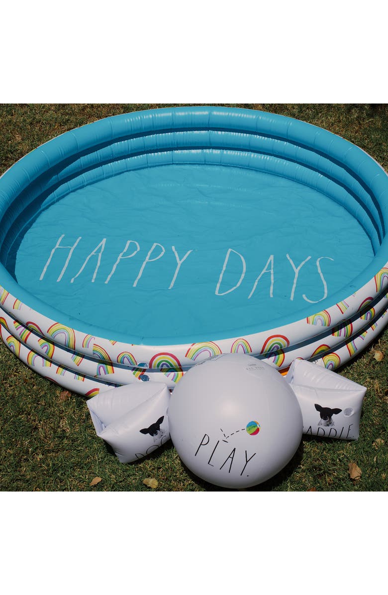 Rae Dunn Swim Kick Play Water Wings and Beach Ball, Alternate, color, Multicolored