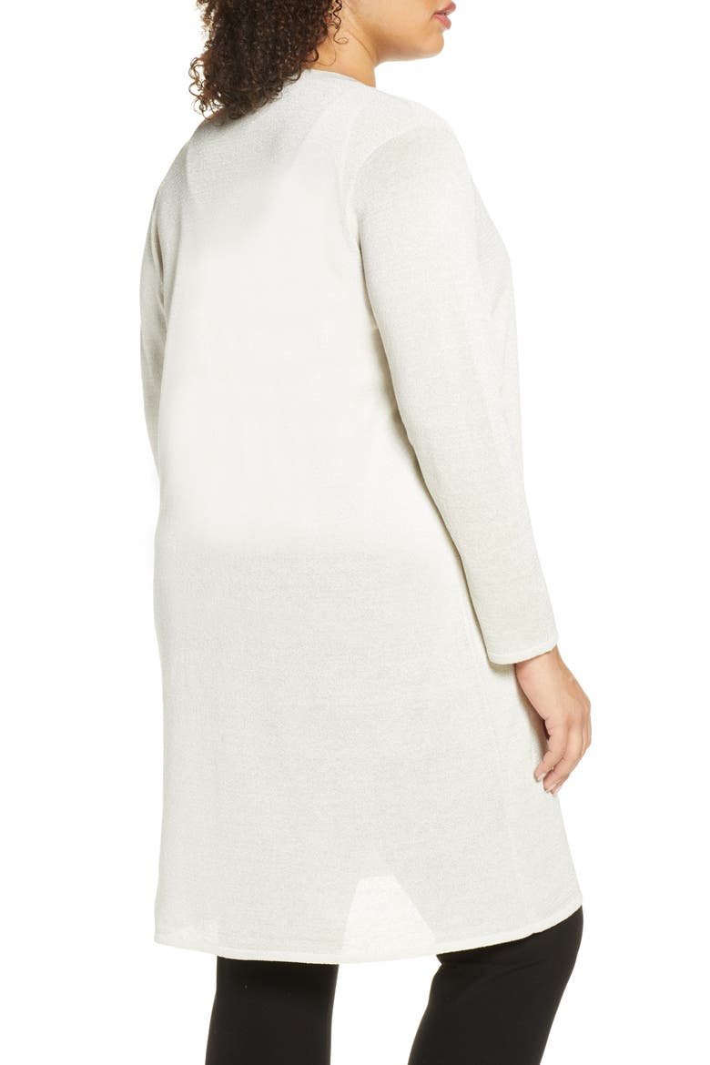Metallic Flecked Long Cardigan, Alternate, color, BONE