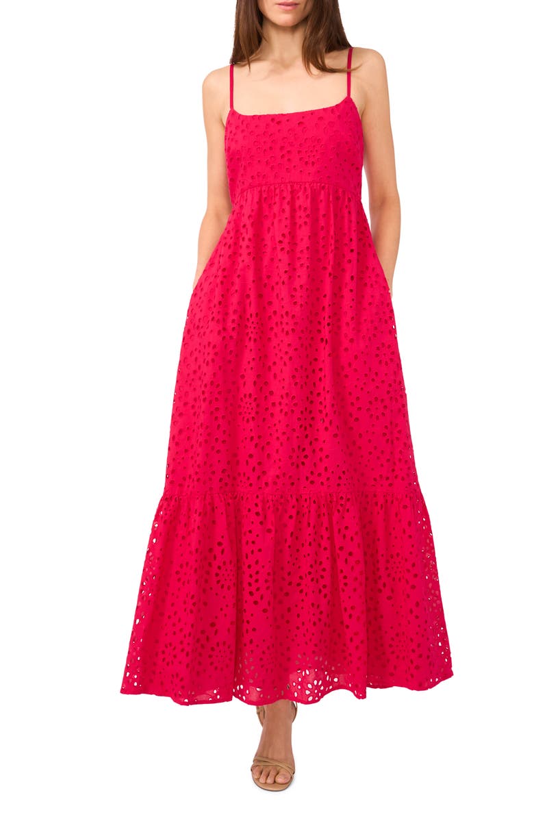 1.STATE Eyelet Embroidery Flounce Hem Maxi Dress, Main, color,