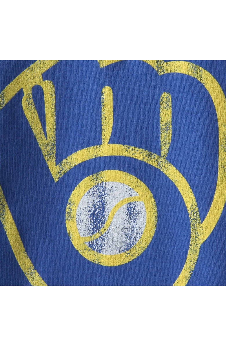 SOFT AS A GRAPE Milwaukee Brewers Youth Distressed Logo T-Shirt - Royal Blue, Alternate, color,