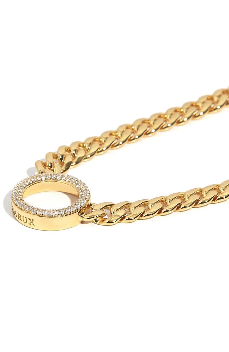 ZARUX Eterna Pave Link Choker, Main, color, Yellow Gold