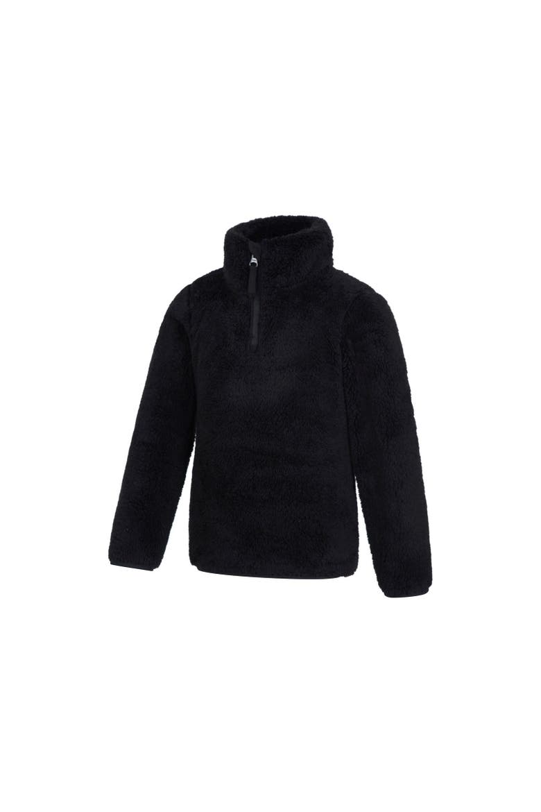 Childrens/Kids Teddy Half Zip Fleece Top, Alternate, color, Black