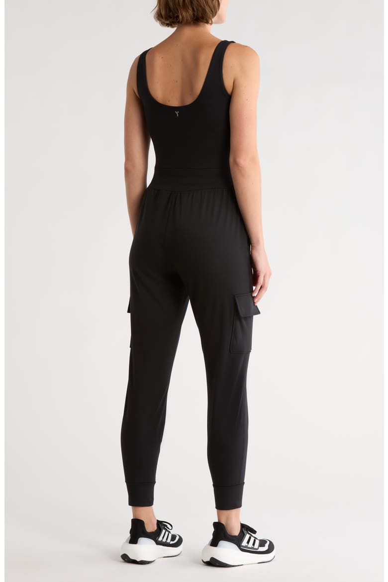 Lux City Day Cargo Jumpsuit, Alternate, color, BLACK