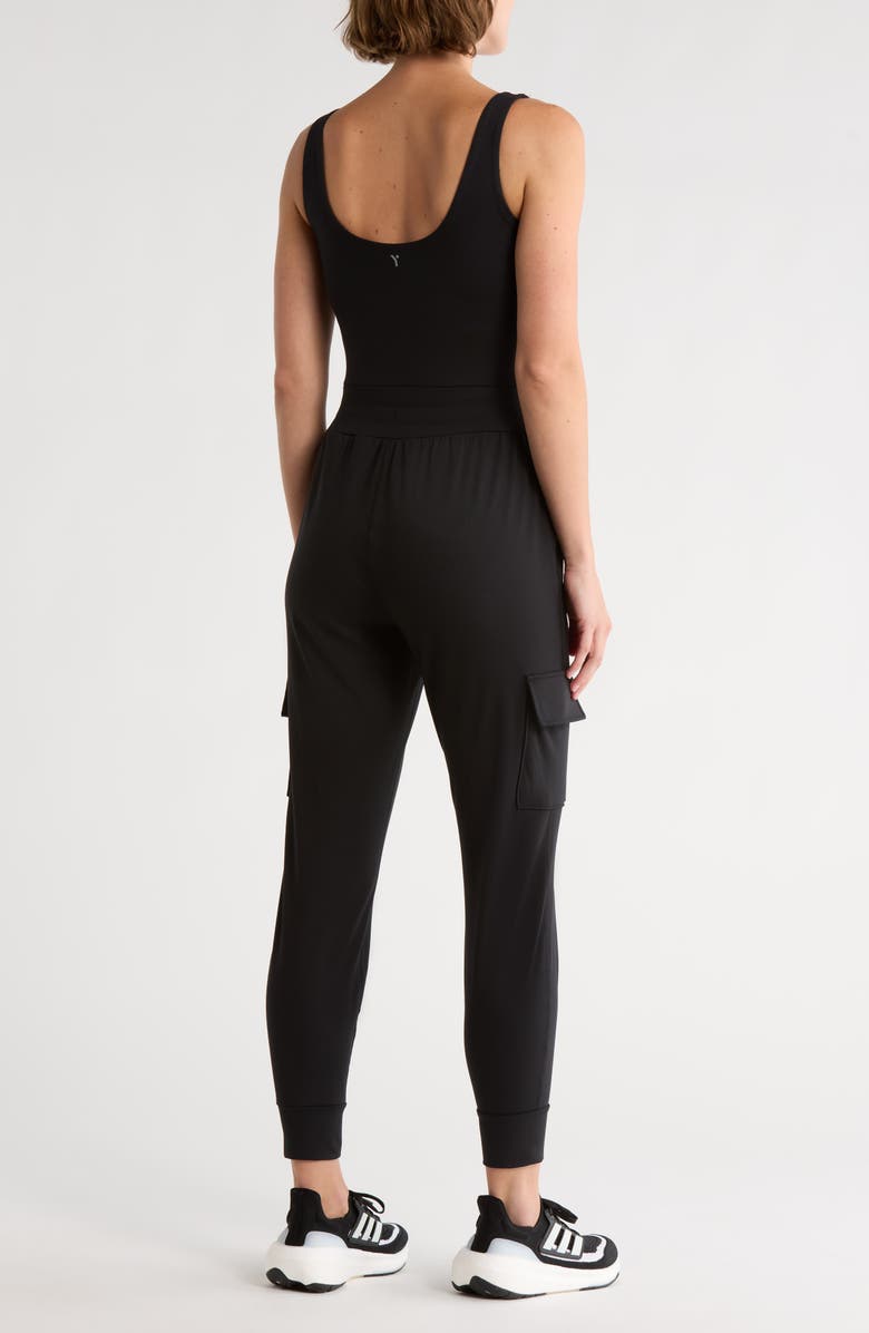 YOGALICIOUS Lux City Day Cargo Jumpsuit, Alternate, color, Black