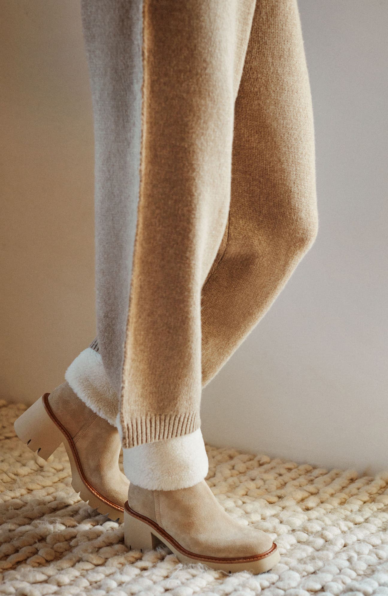 Pedro Garcia Zarela Wool Cuff Bootie, Alternate, color, Rope Castoro-Shrlng