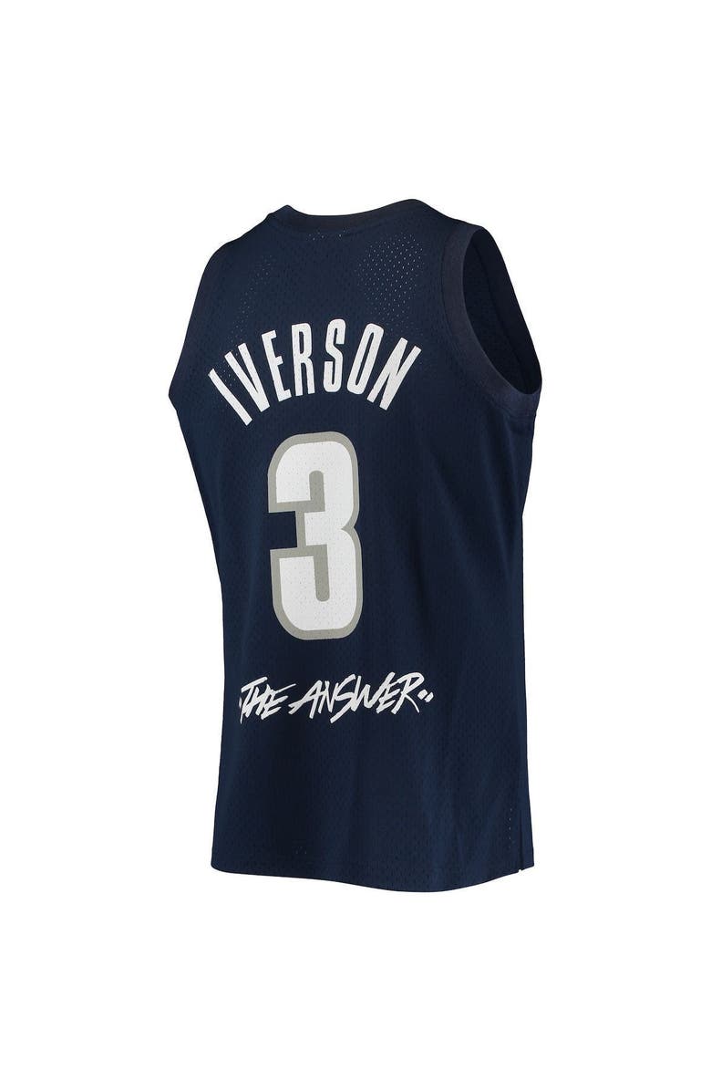 Mitchell & Ness Men's Mitchell & Ness Allen Iverson Navy Georgetown Hoyas The Answer Replica Jersey, Alternate, color, Navy
