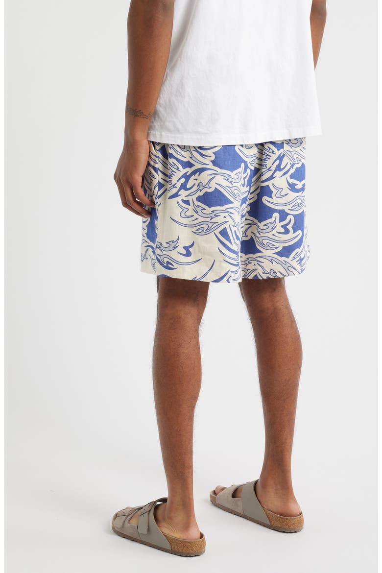 Rogue Porto Linen Drawstring Shorts, Alternate, color, BLUE