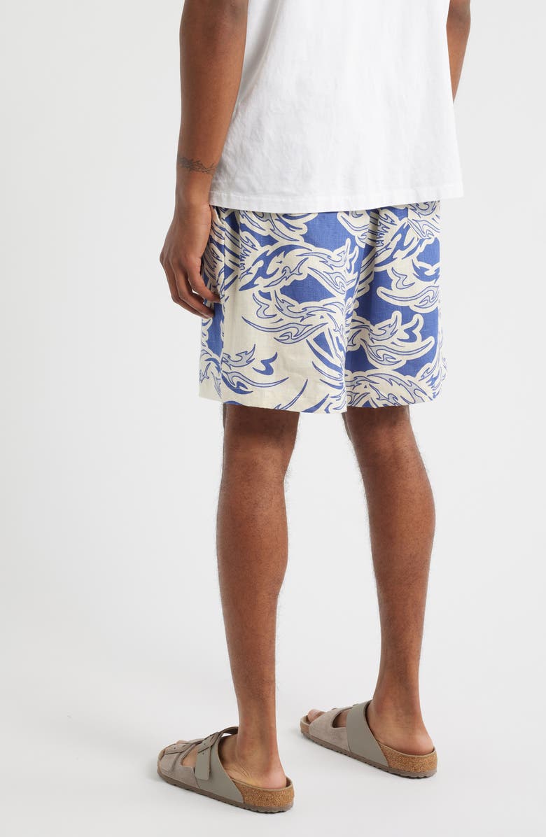 OAS Rogue Porto Linen Drawstring Shorts, Alternate, color, Blue