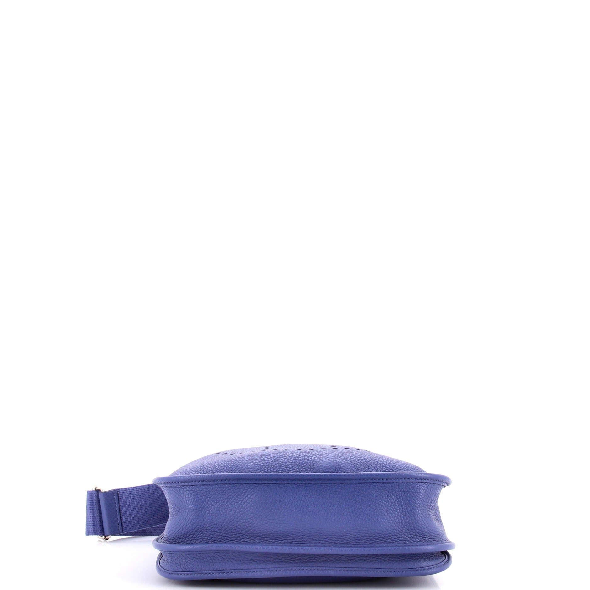 Pre-Owned Hermes Evelyne Bag Gen III Clemence PM, Alternate, color, Bleu Brighton