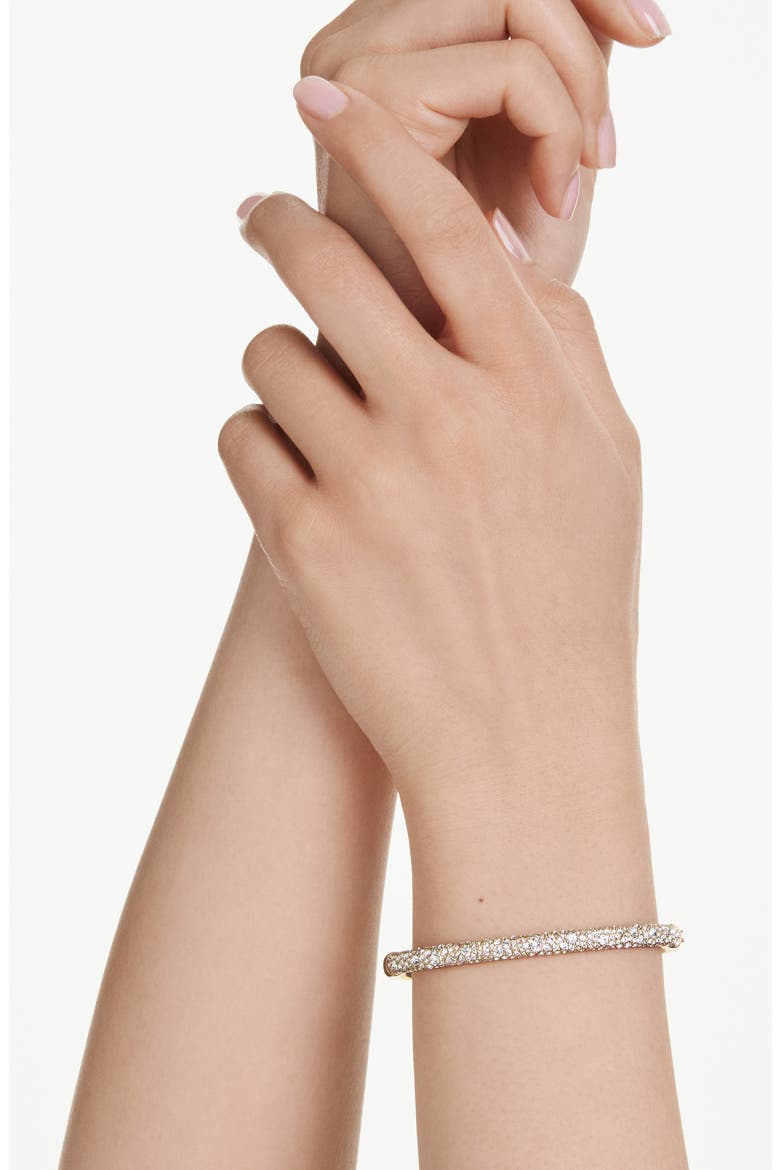 Sublima Crystal Hinged Bangle Bracelet, Alternate, color, GOLD