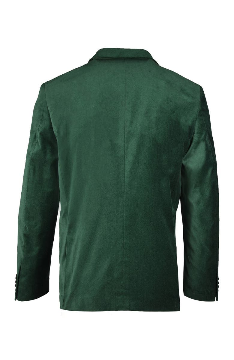 SAVILE ROW CO Emerald Green Peak Lapel Slim Fit Velvet Blazer, Alternate, color,
