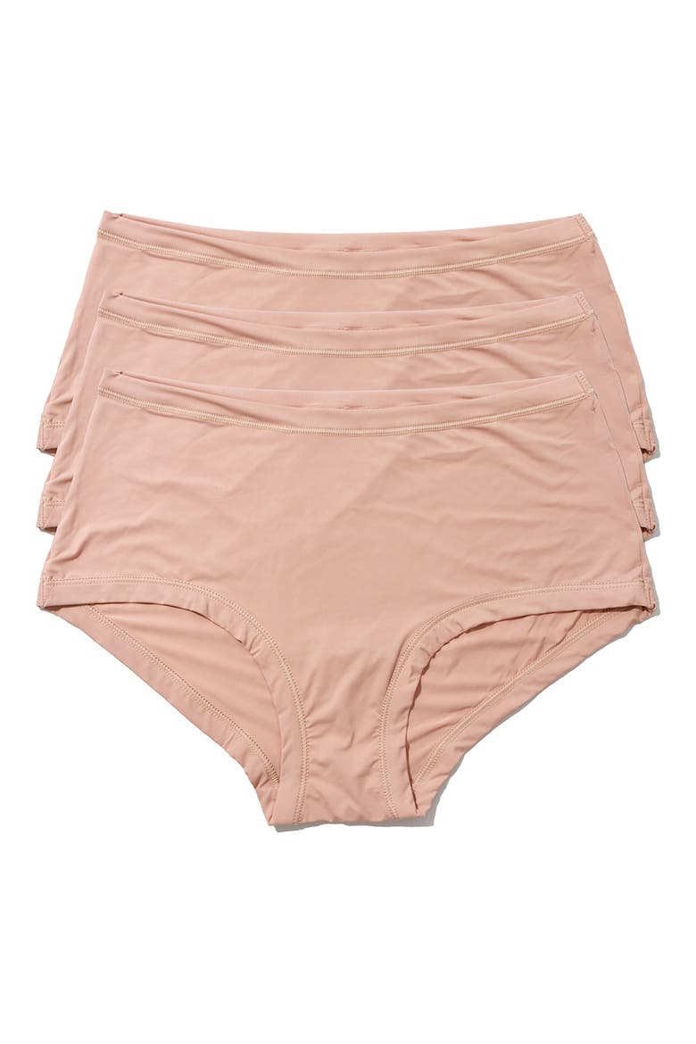 YourFit™ Assorted 3-Pack Boyshorts, Main, color, ALMOND MILK