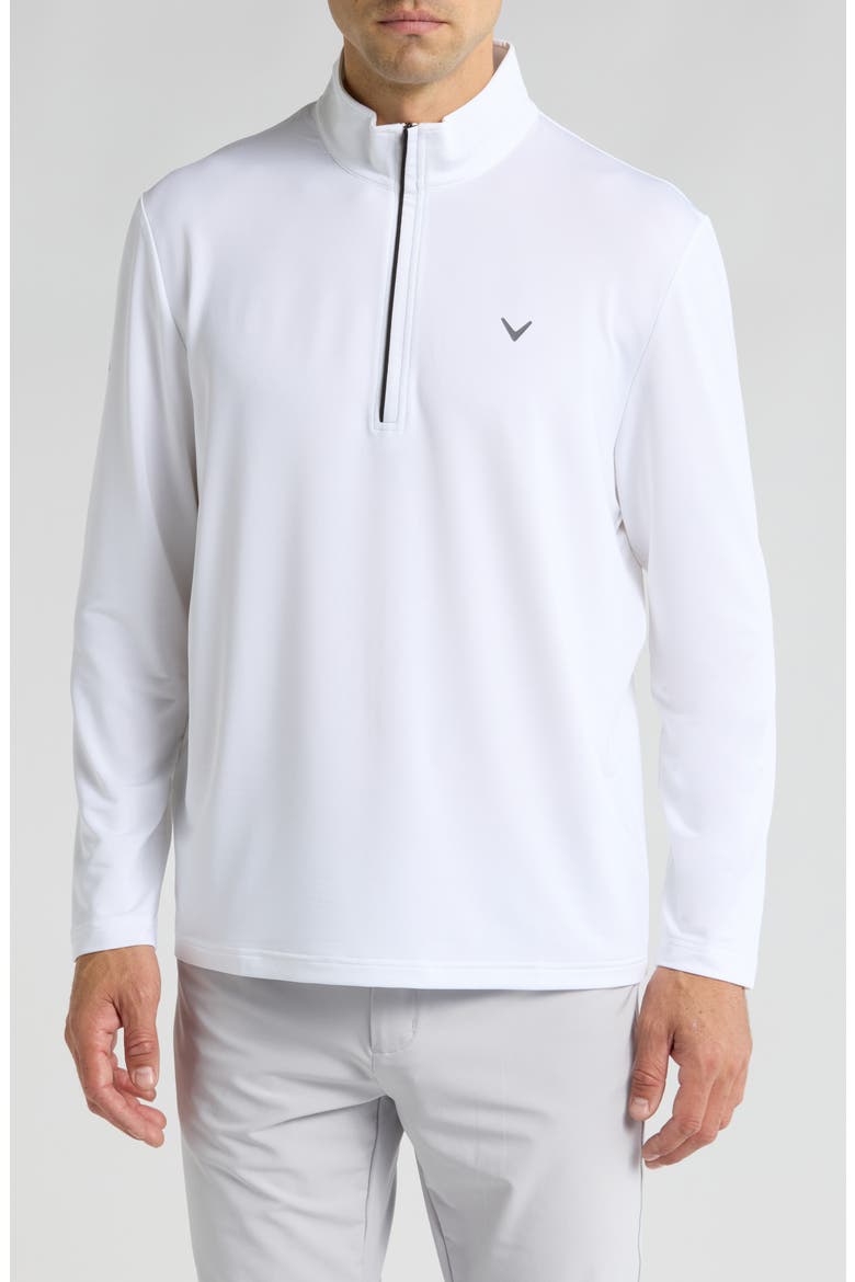 Quarter Zip Pullover, Main, color, BRIGHT WHITE