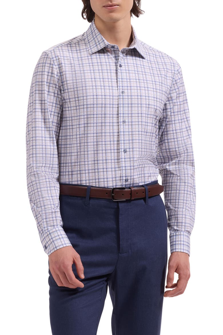 James OoohCotton® Plaid Print Button-Up Shirt, Main, color, AIR BLUE