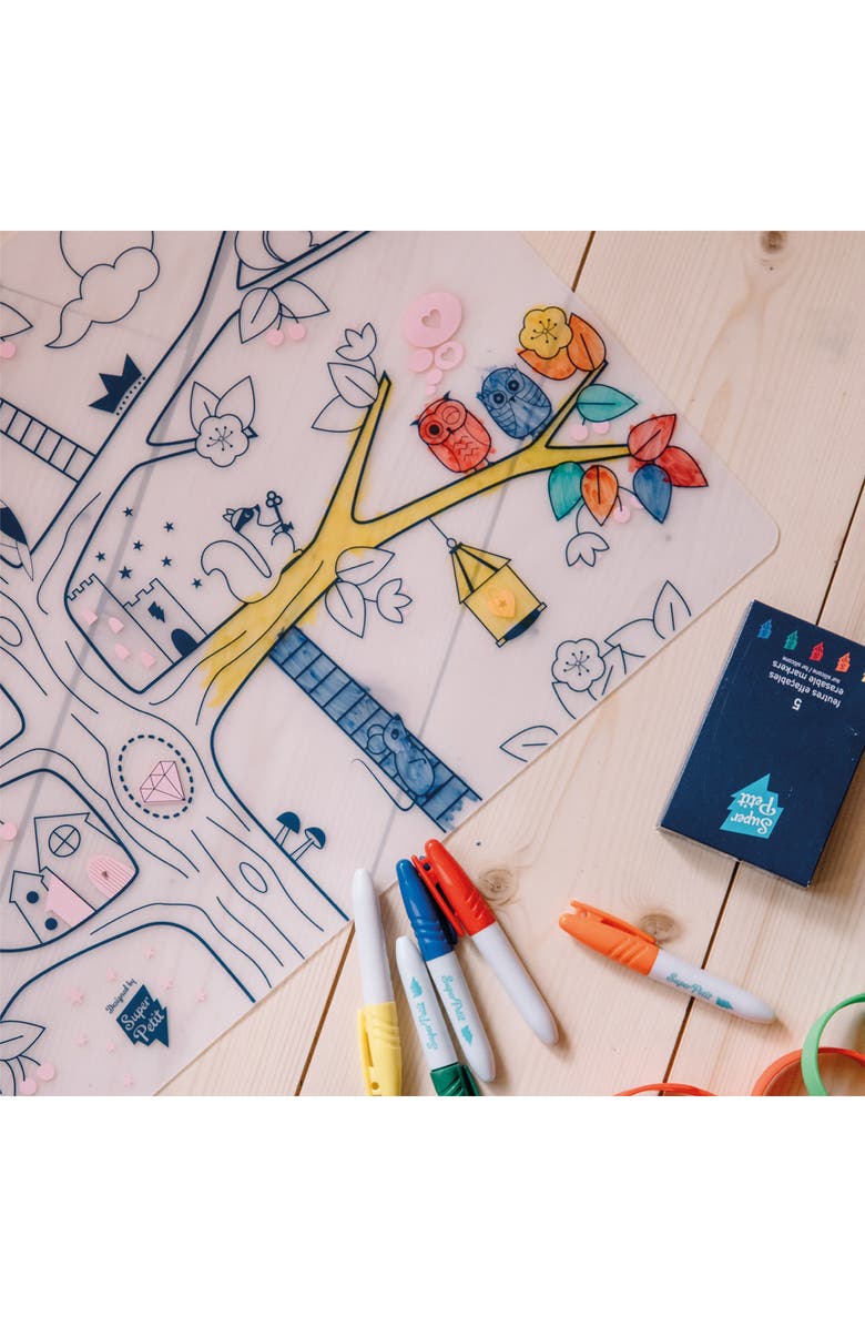 Scrunch Magic Tree Reusable Coloring Mat & Washable Markers, Alternate, color, Multi