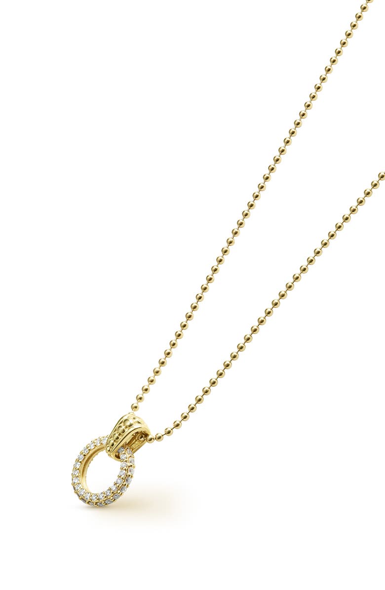 LAGOS Meridian 18K Gold & Diamond Circle Pendant Necklace, Alternate, color, Diamond