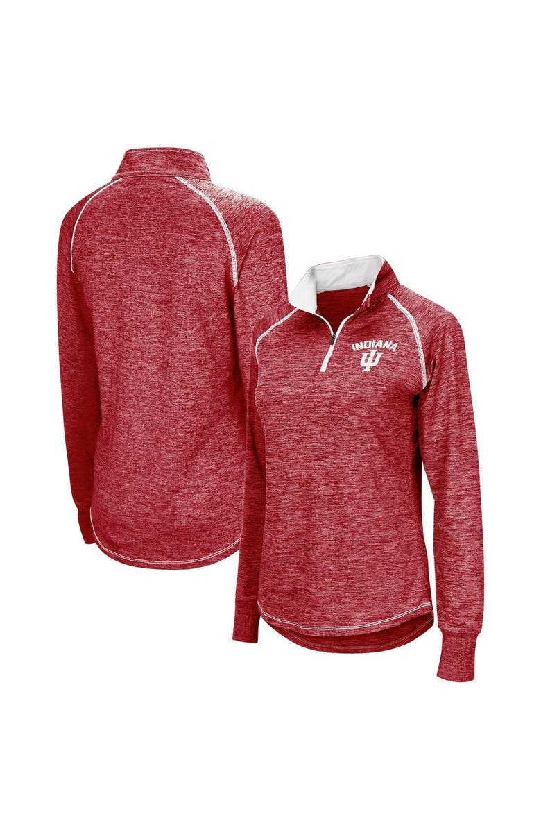 COLOSSEUM Women's Colosseum Crimson Indiana Hoosiers Bikram Quarter-Zip Pullover Jacket, Main, color,