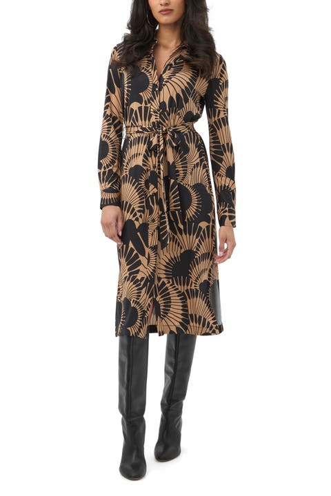 Radio City Printed Jersey Shirt Dress