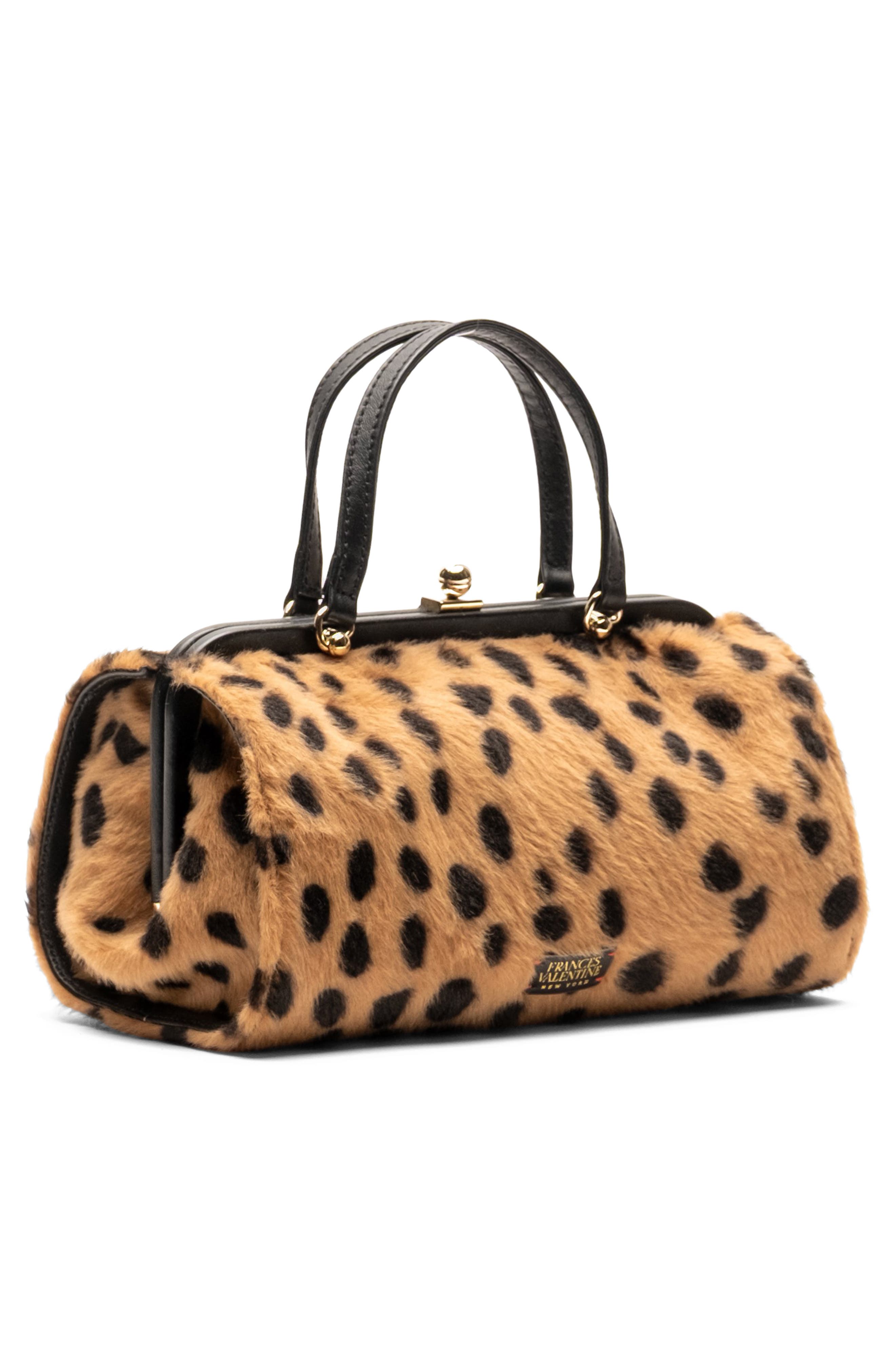 Frances Valentine Petit Michelle Cheetah Print Faux Fur Satchel, Alternate, color, 