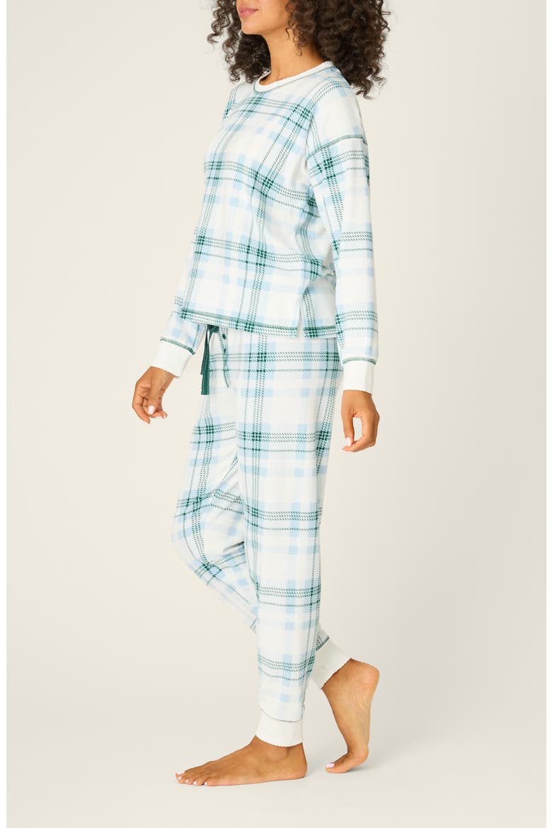 Winter Land Plaid Thermal Velour Pajamas, Alternate, color, IVORY