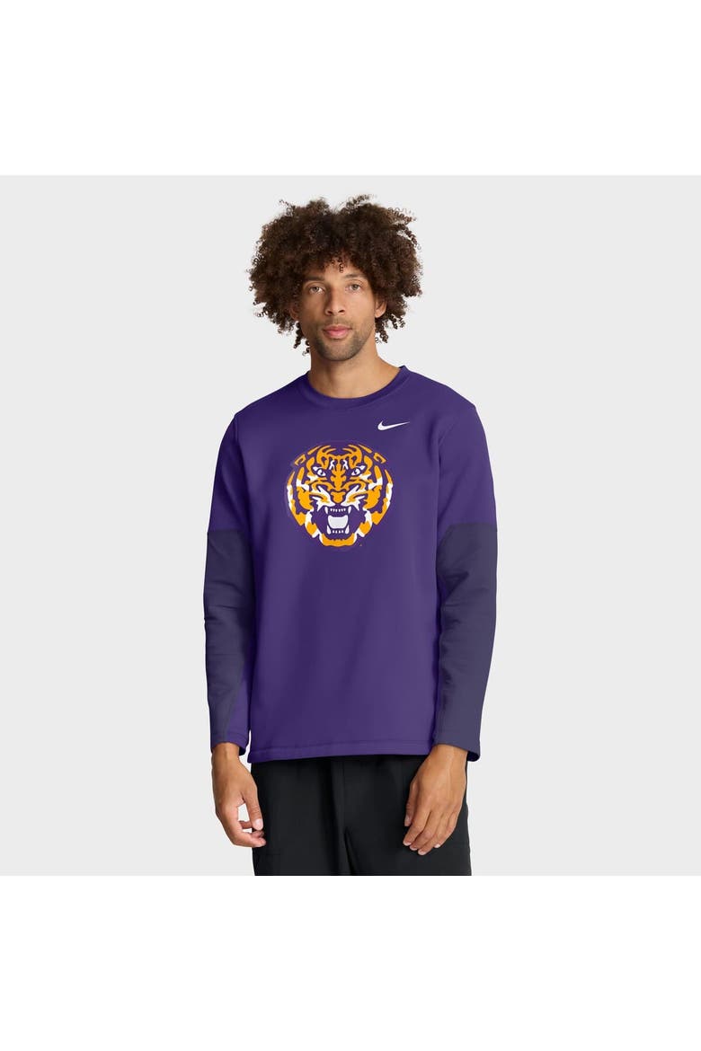 Men's Nike Purple LSU Tigers 2025 Sideline Coach Performance Long Sleeve T-Shirt, Alternate, color, Purple