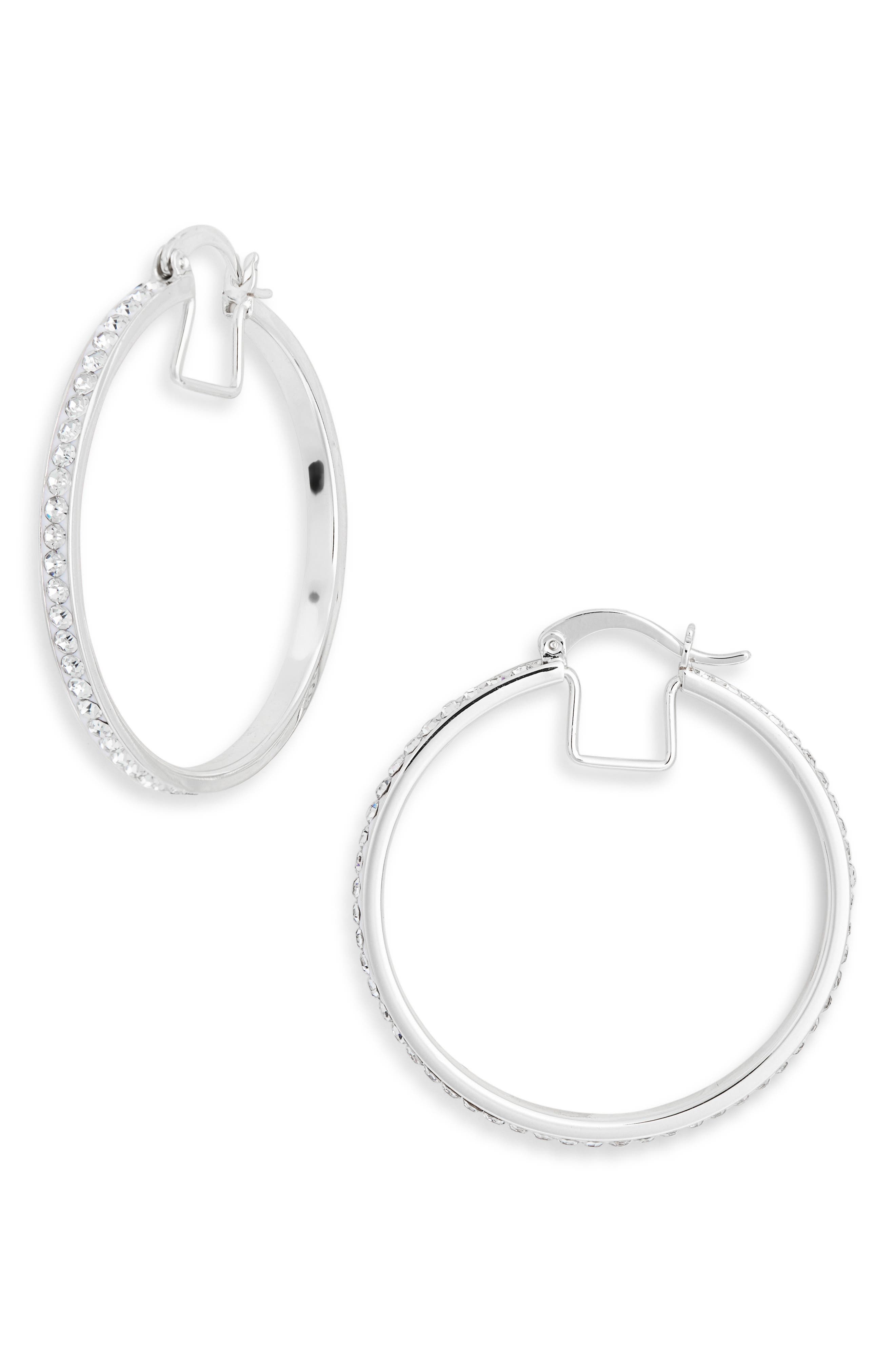 40mm Crystal Hoop Earrings