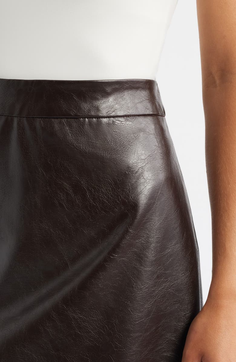 Anne Klein A-Line Faux Leather Skirt, Alternate, color,