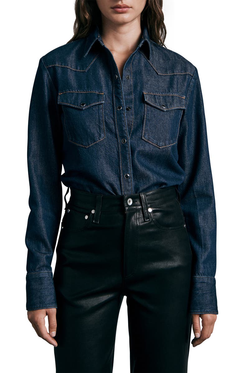 rag & bone ICONS Wyatt Western Denim Shirt, Main, color,