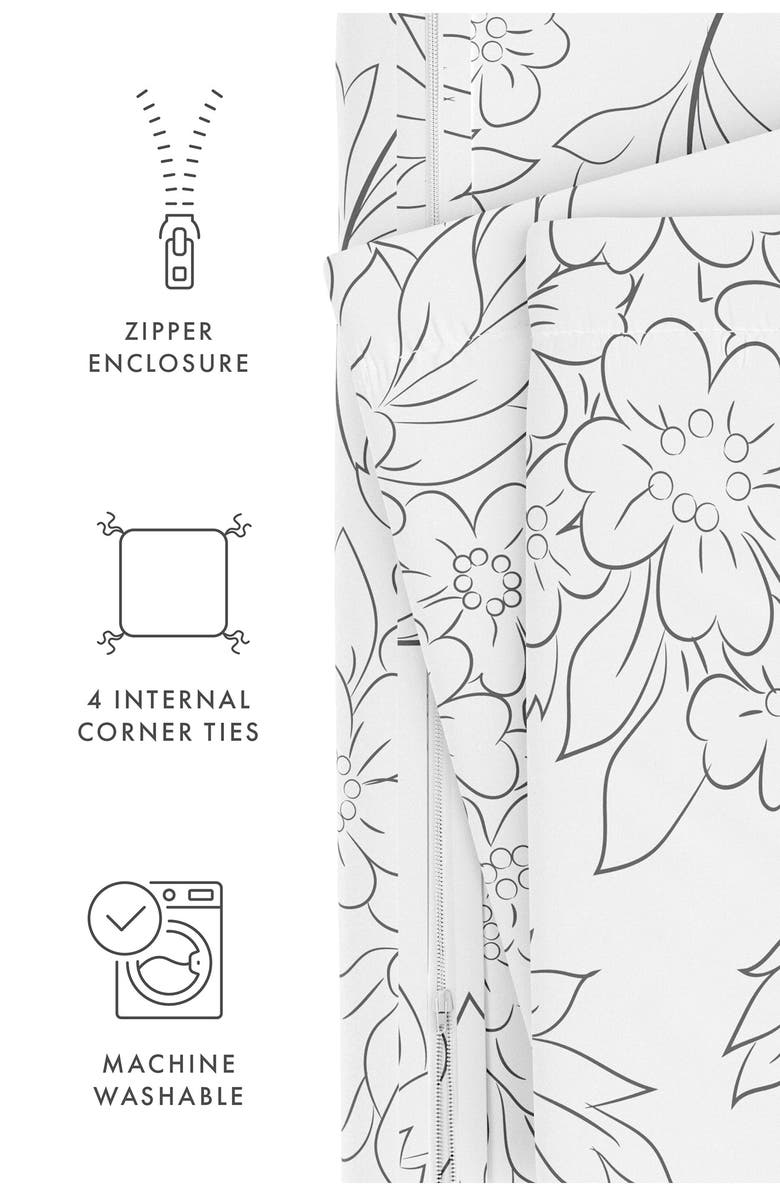 HOMESPUN Premium Ultra Soft Vine Pattern 3-Piece Duvet Cover Set, Alternate, color, Gray