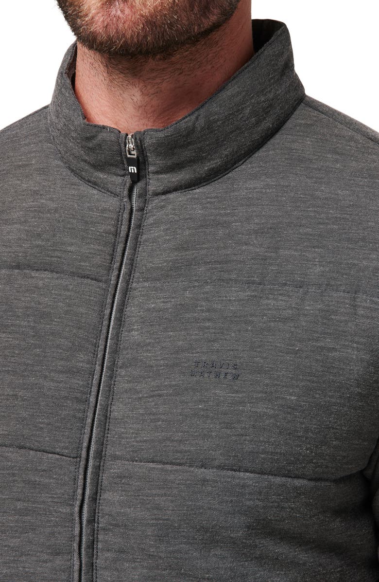 TravisMathew Climate Drop Quilted Jacket, Alternate, color, Heather Black