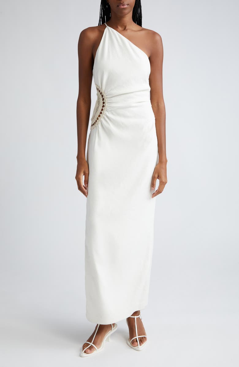 SIR Atacama One-Shoulder Linen Blend Dress, Main, color, 