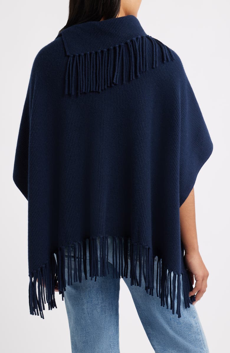 MARGARET O'LEARY Fringe Trim Cashmere Poncho, Alternate, color, 