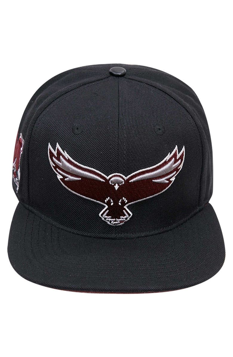 PRO STANDARD Men's Pro Standard Black Maryland Eastern Shore Hawks Arch Over Logo Evergreen Snapback Hat, Alternate, color, 