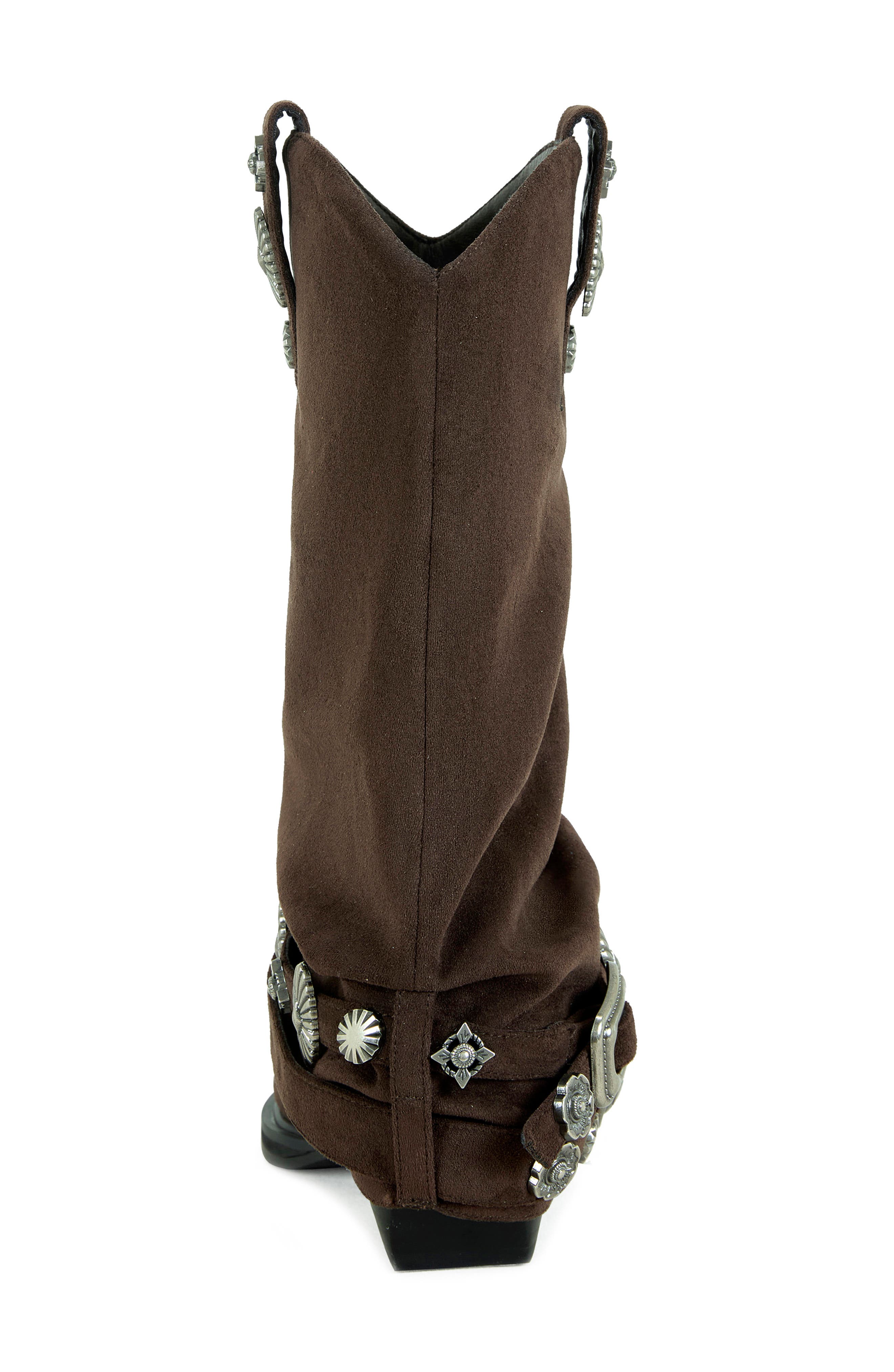 Ashraf Studded Western Boot, Alternate, color, CHOCOLATE